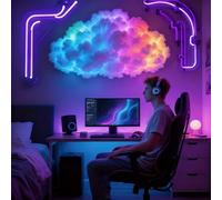 Lumières LED nuages à faire soi-même pour chambre à coucher, lumière LED Thundercloud, lumière 3D nuages de tonnerre, lampe multicolore de synchronisation de la musique, lumière LED avec rythme