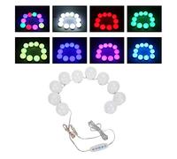 Lumières LED Pour Miroir Multicolore, Kit De Lumières De Miroir De Vanité 10 Ampoules LED Décoration Miroir De Maquillage Hollywood Dimmable Câble USB Vanity Light Dresser Table Salle De Bains