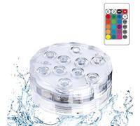 Lumières LED Submersible,Lampe Sous-Marines LED Imperméable,Éclairage Submersible avec télécommande Lampe RGB 10 Couleurs,pour Piscine Étang Aquarium Décoration