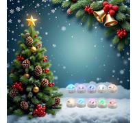 Lumières LED submersibles avec télécommande étanche sans flamme en forme de diamant CR2032 - Blanc chaud - RVB - Pour vase, aquarium, mariage, Halloween, étang