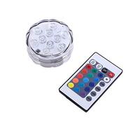 Lumières LED submersibles, lumières de tache à piles avec petites lampes à distance Lumière décorative de bol de poisson Petites lumières LED télécommandées pour l'étang de base de vase d'aquarium Hal