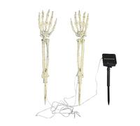 Lumières mains de squelette - Ornement de corbeau - Faux main de squelette et mains - Décoration de chemin de jardin d'Halloween avec effet sonore - Manchettes lumineuses pour pelouse, fête, chantier