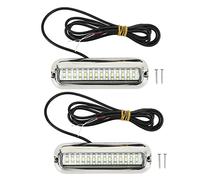 Lumières Marines de Bateau, 42LED 1500LM IP68 Étanche Lumière LED sous Marine Grand Angle 120° Feux de Navigation pour Bateaux Acier Inoxydable pour Croisière Navires Voiliers(Lumière Blanche)