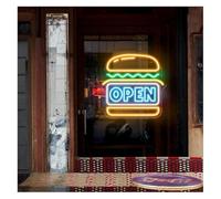 lumières néon de fête Néon Enseignes lumineuses Decor Enseigne Lumineuse Burger Open