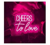 Lumières néon décoratives Pour la décoration lumineuse au néon Cheers to Love pour le panneau pour les veilleuses 30 cm × 40(Rose)