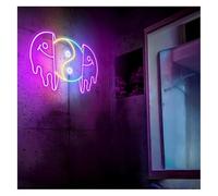Lumières néon Enseigne lumineuse néon Visage souriant déformé à luminosité réglable, 35 cm x 55(D)