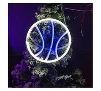 Lumières néon Luminaires Panneau Néon Mural Suspendu En Forme De Basket-ball, Luminaire Décoratif D'intérieur(2)