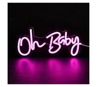 Lumières néon Panneaux néon pour Oh pour bébé, veilleuse, Art mural et décoration de chambre à coucher salon(Rose)