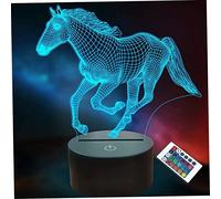 Lumières nocturnes, cadeaux de chevaux pour les filles pour enfants, lampe 3D lampe à la lampe de nuit avec télécommande 7 couleurs changeant (cheval)