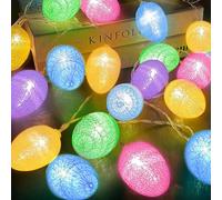 Lumières pastel de Pâques, 2 m, 10 LED, guirlande lumineuse à piles pour Pâques, fête, cheminée, entrée, arbre, décoration d'intérieur