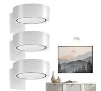Lumières photo pour mur, feux de frame pour mur,Éclairage d'image à batterie automatique avec télécommande 3 pièces | Éclairage pour la peinture Affiches d'œuvres d'art photo