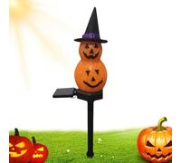 Lumières pour poteau d'Halloween - Éclairage passionnant pour chemins, décorations de jardin d'Halloween - lumières solaires avec fantômes et citrouilles, idéales pour décorations d'Halloween pour les