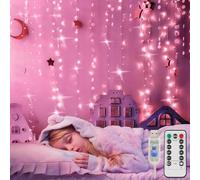 Lumières rideaux pour chambre, 200 LED 6,5 pieds x 6,5 pieds Lautres à cordes suspendues extérieures, Fairy rideaux pour toile de fond, fenêtre, mur, mariage, fête, jardin, porche, décorations
