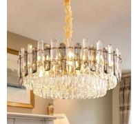 lumières, Rond Luxe Moderne doré de Pouces Salle Manger, Grands plafonniers Suspendus en Cristal K9 5 Niveaux pour Chambre à Coucher, Salon, entrée, Hall d'entrée, escalier