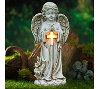 LumièRes Solaires Anges,Statues Solaires de Jardin,Décoration de Jardin,Sculpture Jardin,LumièRe Solaire D'ange Priant,Décoration D'extérieur,Sculpture D'ange Décorative pour Pelouse,Cour,Terrasse