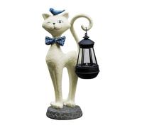 Lumieres Solaires Chat Exterieur | Figurine Chaton,Lanternes en Résine Étanche pour Porche Terrasse Balcon Jardin Extérieur Femmes et Grands-Mères