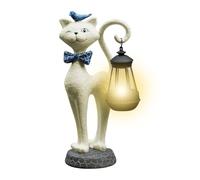 Lumières Solaires Chats Extérieur Jardin | Statues Déco Chaton | Lanternes en Résine Étanche pour Porche Terrasse Balcon Jardin Extérieur Femmes et Grands-Mères