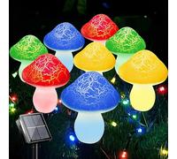 Lumières solaires de champignons Décor extérieur - 8 pack 50 LED CRESSION LUMILES LUMIÈRES DE CHAUPS, 23 pieds à énergie solaire à énergie solaire avec 8 modes, étanche pour le piste de patio de