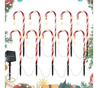 Lumières Solaires De Chemin De Noël, Noël Canne Lumières, Cannes De Bonbon Lumineuses, Lumières Marqueur Chemin Extérieur, Deco Noel Exterieur Canne A Sucre, Décorations Noël Ornements Cannes Bonbon