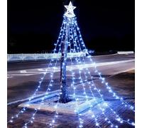 Lumières Solaires de Noël | Éclairage d'Ambiance Étoile Multi-Modes | Guirlandes Cascade De Noël pour Extérieur Solaire - pour Jardin Allée Patio Porche Arbre Salon Fête de