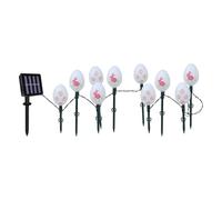 Lumières solaires de Pâques - Guirlande lumineuse étanche de 3,5 m, 10 piquets d'œufs, décoration de printemps festive en PP à énergie solaire, chargement automatique, compacte 220 g, assemblage facil
