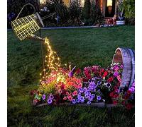 Lumières solaires décoratives extérieures, arrosage solaire en métal peut les lumières étanches, grand jardin suspendu des lumières de cour extérieur à la pelouse de patio, cadeaux pour maman