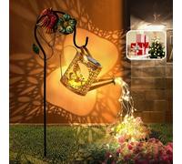 Lumières solaires décoratives pour cour intérieure, lumières en verre craquelé, lumières LED étanches en métal, utilisées pour décorer les trottoirs, les jardins, les pelouses et les allées (arrosoir