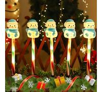 Lumières solaires en forme de bonhomme de neige/Père Noël, 5 LED, blanc chaud, marche/arrêt automatique, étanchéité IP65, pour jardin, cour, allée, décoration de vacances