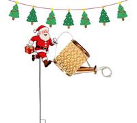 Lumières Solaires En Forme De Bouilloire De Père Noël - Décorations De Noël LED Métal Étanche Solaire,Lumières en Forme de Bouilloire Extérieur Décorations de Jardin,Pour Jardin Allée Entrée Patio Pel