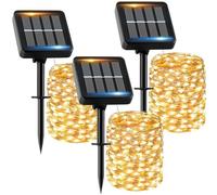 FIFlying Guirlande Solaire Exterieur 16M 160LED 【Lot de 3】 Guirlande Lumineuse Exterieure Solaire Étanche Blanc Chaud 8 Modes Lumière Solaire Décoration pour Jardin Terrasse Maison Fête Noël Mariage