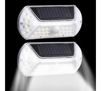 Lumières Solaires Extérieures, Lumière Solaire Auto-Illuminée, Lampe Étanche 2 Paire Économie D'Énergie Pour Patio Arrière-Cour Allée Jardin Entrée
