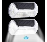 Lumières Solaires Extérieures - Luminaire Extérieur avec Détecteur de Mouvement,Lampe Étanche 2 Paire Économie D'Énergie Pour Patio Arrière-Cour Allée Jardin Entrée
