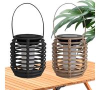 Lumières Solaires, Lampe Solaire Extérieure, Lampe De Rotin De Jardin, Conception Résistante Aux Intempéries, Option De Suspension Polyvalente, 11x10 Cm, Pour Le Piste De Patio De La Cour