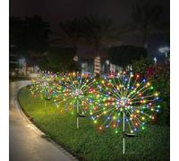 Lumières solaires pour la décoration du jardin Noël 600 LED fée Starburst Lumières feux d'artifice extérieurs Lampe décorative Éclairage de chemin 8 modes différents Impermeable 4 Pack