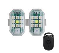 Lumières Stroboscopiques pour Drone, 2 Pcs Lumière Anti-Collision Lumière d'avertissement de Nuit, 7 Couleurs LED Lumière Stroboscopique de Drone Avec télécommande, pour Drones Motos Cars Bikes