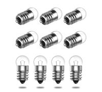 LumiGo Lot de 10 Mini Ampoules E10 2,5V 0,5A, 1W Miniature à Culot à Vis Blanc Chaude pour Expérience Physique électrique et Lampe de Poche