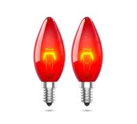 LumiGo Lot de 2 ampoules E14 rouges intensité variable 26 W Culot Edison SES C35 Ampoule colorée AC 220 V pour lustre, feu électrique, Halloween, décoration de Noël