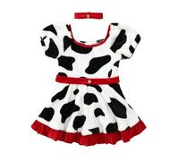 LumiJour Bébé Fille Costume de Dalmatien Robe Dalmatienne Mignonne Manches Courtes Tutu Robe Danse Cosplay Halloween Rouge 12-18 mois