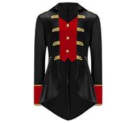 LumiJour Costume de Capitaine Pirate Enfant Garçon Vintage Veste Queue d'Hirondelle Manches Longues Cosplay Halloween Noir 5-6 ans