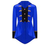 LumiJour Costume de Capitaine Pirate Enfant Garçon Vintage Veste Queue d'Hirondelle Manches Longues Cosplay Halloween Bleu royal 7-8 ans