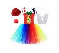 LumiJour Déguisement Cirque Clown Enfant Fille Cosplay Circus Robe Tutu Déguisement Clown Effrayante Halloween Carnaval Noël Type B 2-3 ans