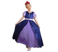 LumiJour Deguisement Médiévale Renaissance Fille Vintage Robe Longue à Manches Bouffantes Princesse Robe Régence Anglaise Enfant Violet 15-16 Ans