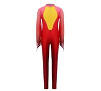 LumiJour Déguisement Perroquet Garçon Fille Combinaison à Manches Longues Costume d'Oiseau Tropical Enfant Halloween Carnaval Dégradé rose rouge 13-14 ans