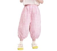 LumiJour Pantalon Légers Anti-Insectes Enfant Shorts à Carreaux Garçons Filles Pantalon Loisir Bébé Printemps Été Rose 9-12 Mois
