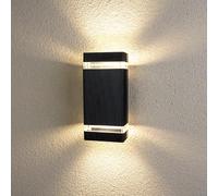 Lumiled Applique murale extérieure - Applique murale extérieure - Douille GU10 - Éclairage extérieur - Applique murale de jardin, terrasse, maison, façade - IP44 - Noir - Rectangulaire en