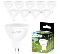 Lumiled Lot de 10 ampoules LED GU5.3 12 V MR16 6 W (équivalent à 50 W) 6500 K Blanc froid 580 lm Angle d'éclairage 120°