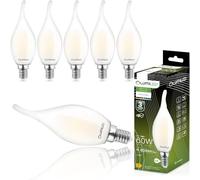 Lumiled Lot de 6 ampoules LED BA35 E14 - 7 W (équivalent à 60 W) - 806 lm - Filament laiteux - En verre - Forme de bougie - 4000 K - Blanc neutre - Angle d'éclairage 360°