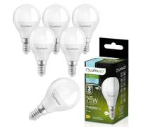 Lumiled Lot de 6 ampoules LED E14 P45 10 W équivalent à 75 W 1100 lm 6500 K Blanc froid 230 V Angle d'éclairage 180° Intensité non variable Forme goutte Ampoule à économie d'énergie - Ampoules LED en