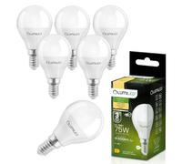 Lumiled Lot de 6 ampoules LED E14 P45 - 10 W - Remplace 75 W - 1100 lm - 3000 K - Blanc chaud - 230 V - Angle d'éclairage 180° - Intensité non variable - Forme de goutte