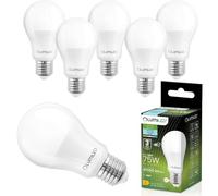 Lumiled Lot de 6 ampoules LED E27 A60 10 W équivalent à 75 W 1100 lm 6500 K Blanc froid 230 V Angle d'éclairage 260° Intensité non variable Éclairage intérieur goutte Source de lumière Ampoule